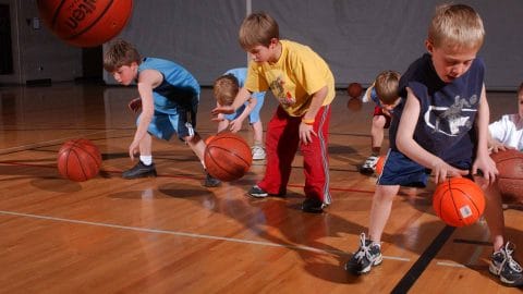 boys playing basketball