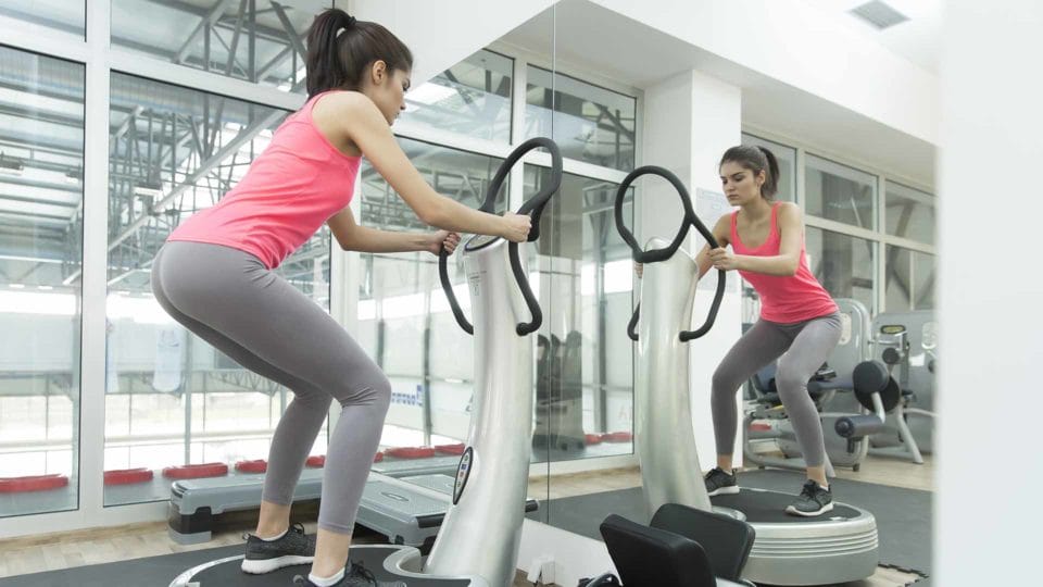 woman on powerplate