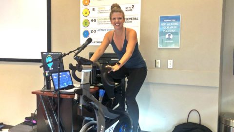 club Greenwood group fitness instructor Melissa Cycling