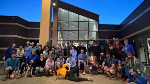 group of runners outside of club Greenwood