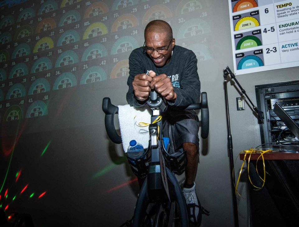 willie duncan of club greenwood riding a bike to raise money for brents place