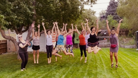 Group of Yoga Teacher Training Alumni Outside