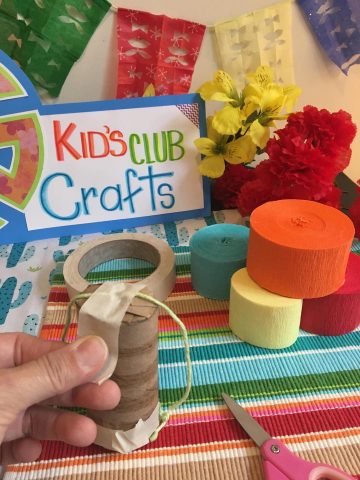 kids club crafts sign with color candy and decorations